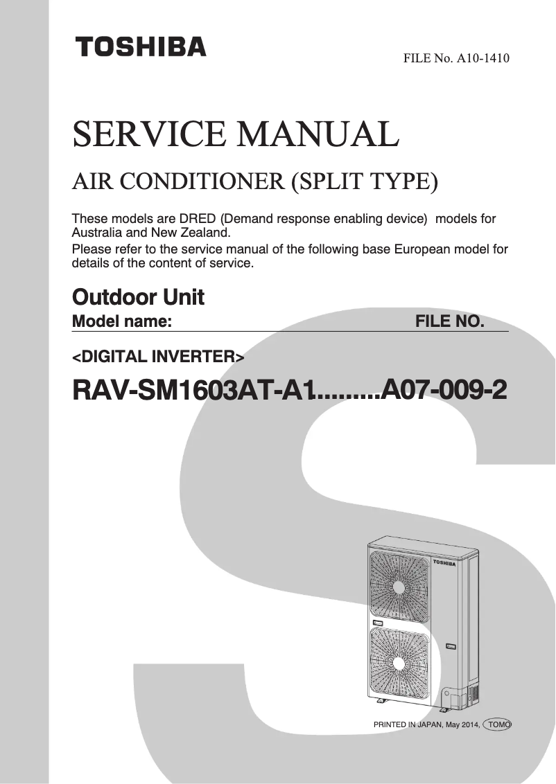 Page n°1 - Manuel utilisateur Toshiba RAV-SM1603AT-A1