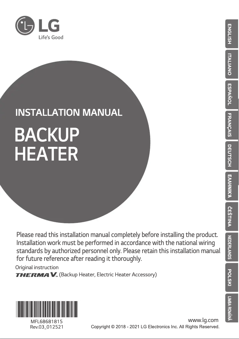 Page 1 de la notice Manuel utilisateur LG HA031M