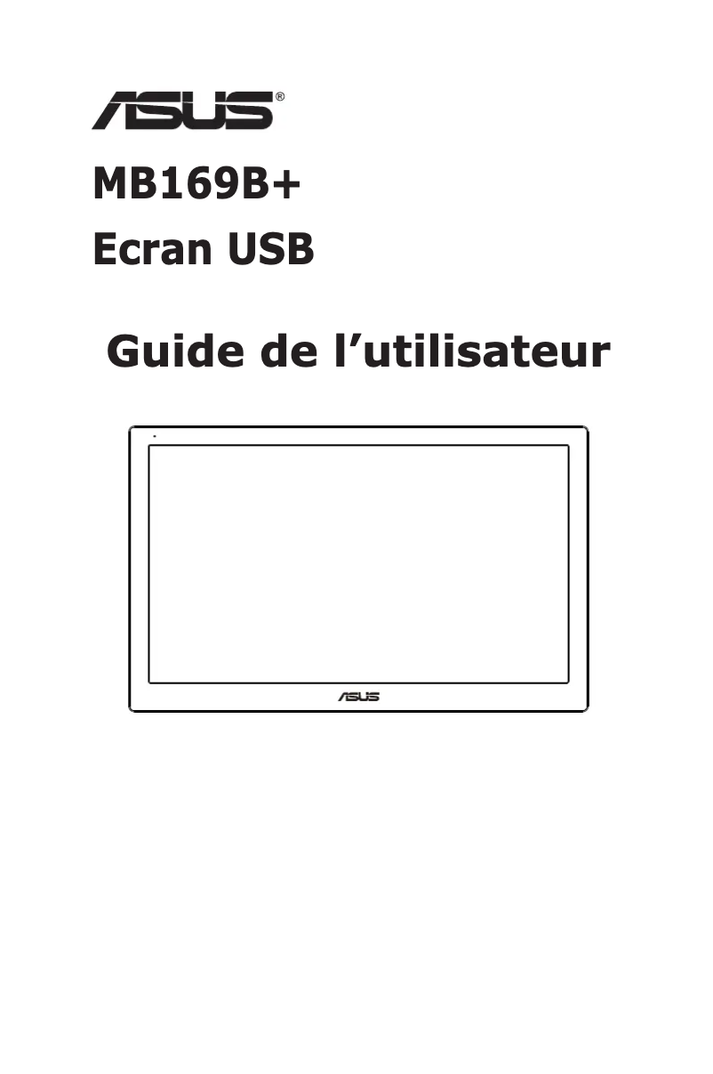 Page 1 de la notice Manuel utilisateur Asus MB169BR+
