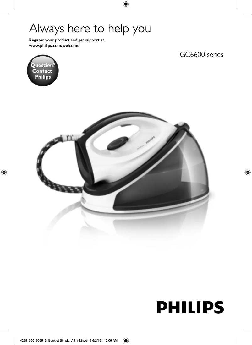 Page n°1 - Manuel utilisateur Philips SpeedCare GC6625