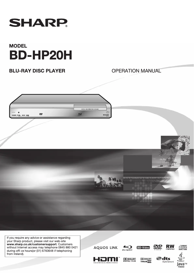 Page n°1 - Manuel utilisateur Sharp BDHP20H