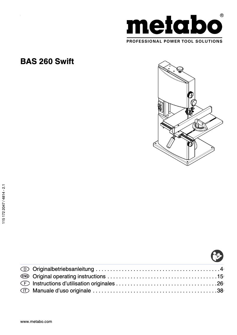 Imagen de la primera página del manual del dispositivo BAS 260 SWIFT