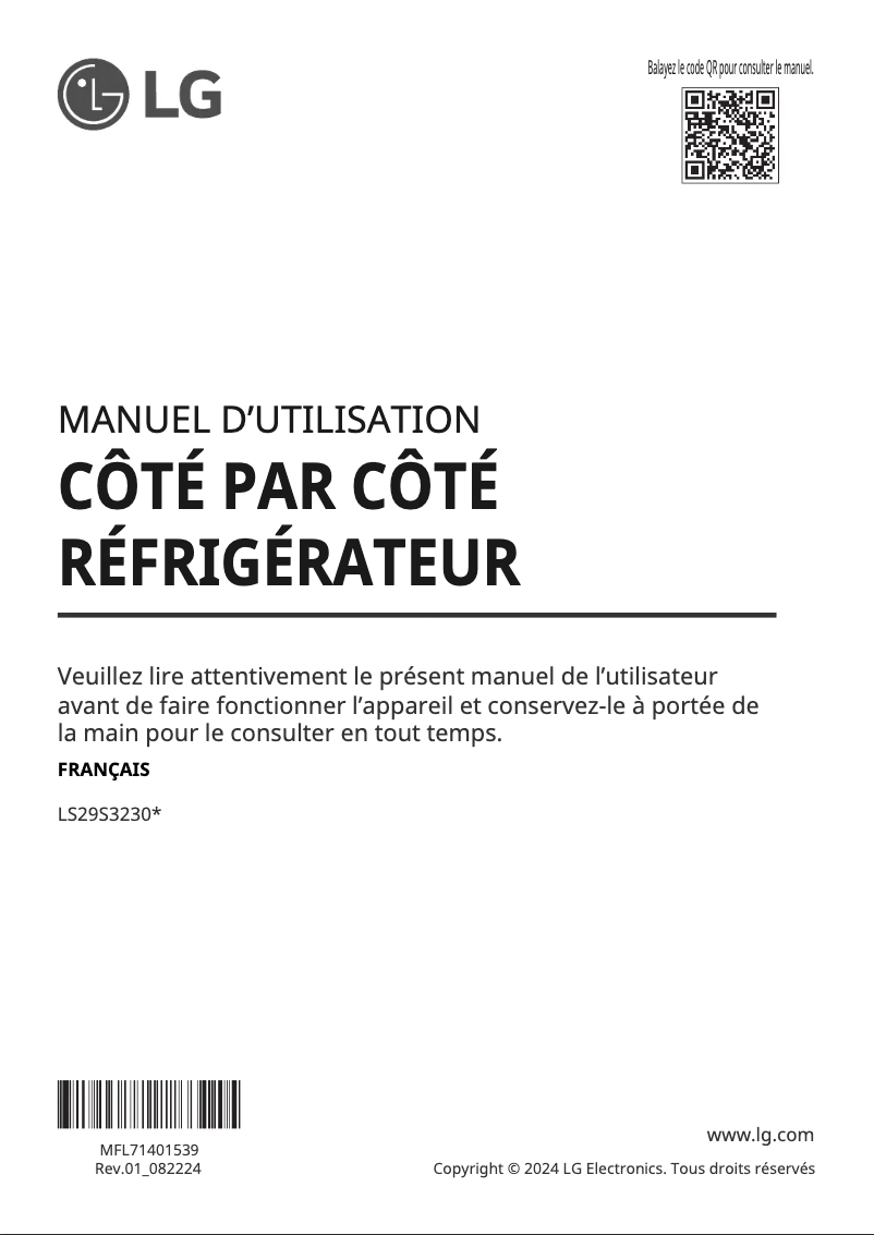 Page n°1 - Manuel utilisateur LG LS29S3230V