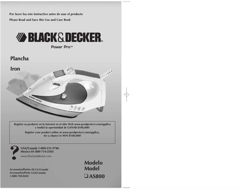 Page 1 de la notice Manuel utilisateur Black & Decker AS800
