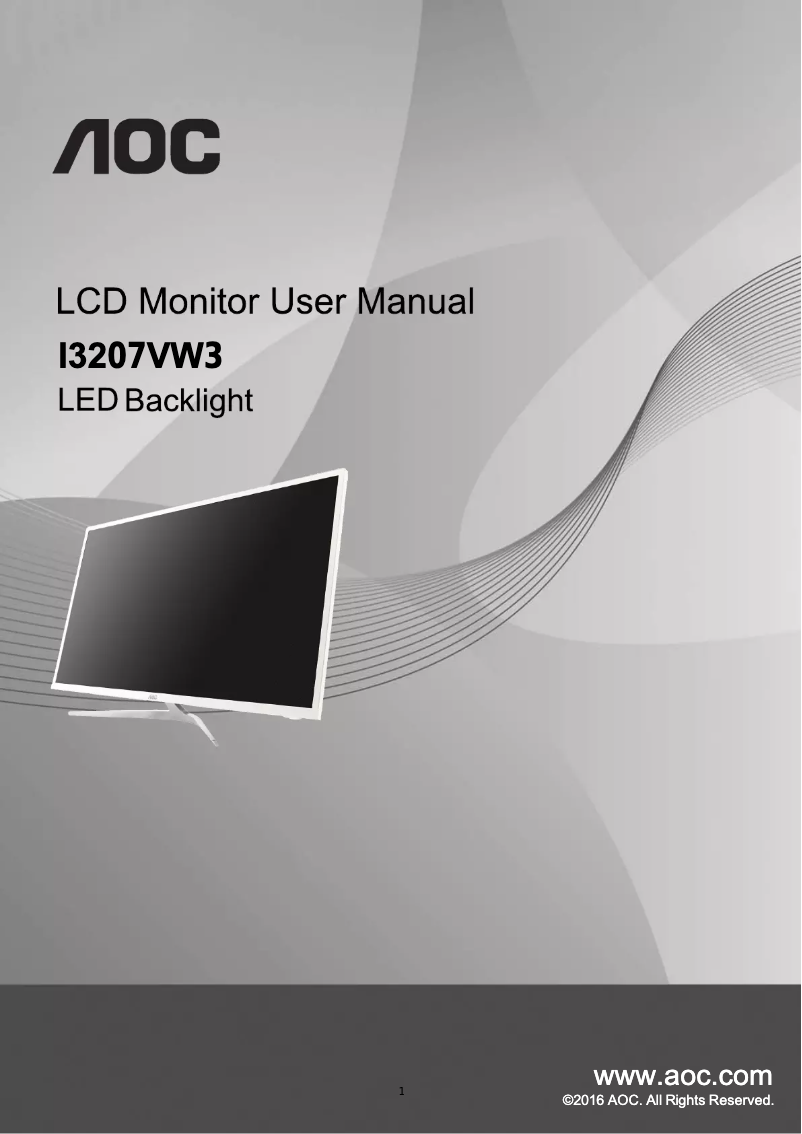Page n°1 - Manuel utilisateur AOC I3207VW3