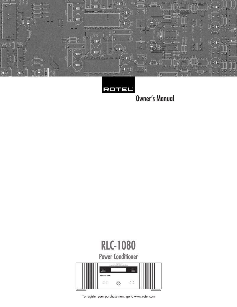 Page 1 de la notice Manuel utilisateur Rotel RLC-1080