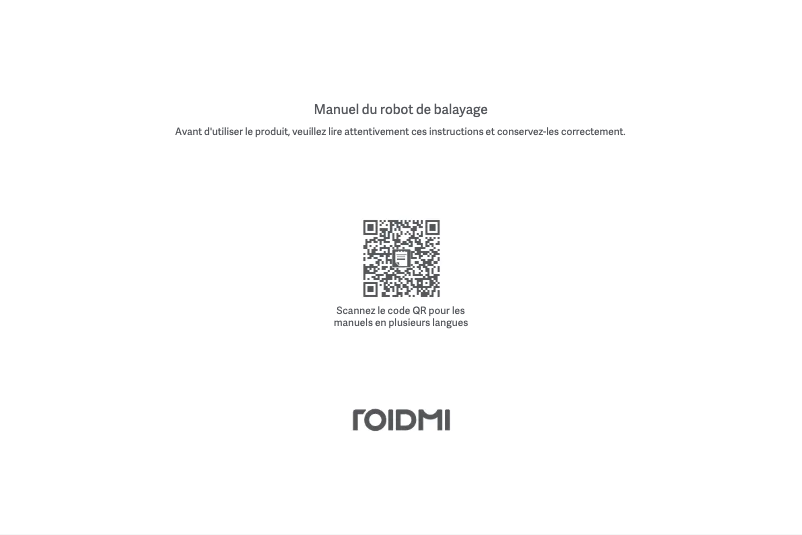 Page 1 de la notice Manuel utilisateur Roidmi EVE CC