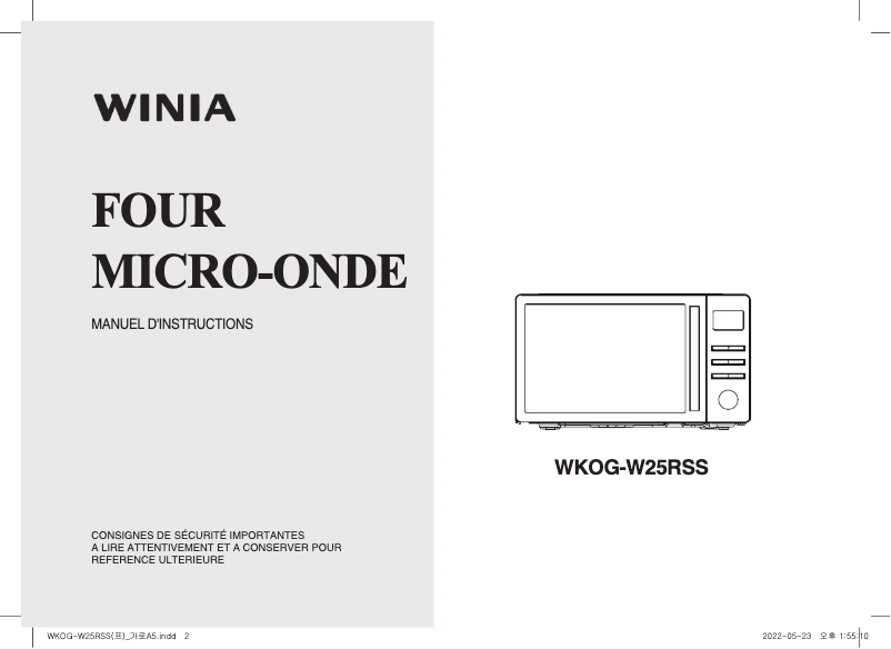 Page n°1 - Manuel utilisateur Winia WKOG-W25RSS