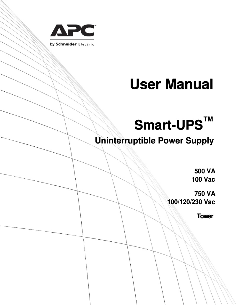 Page 1 de la notice Manuel utilisateur APC SUA750IX38