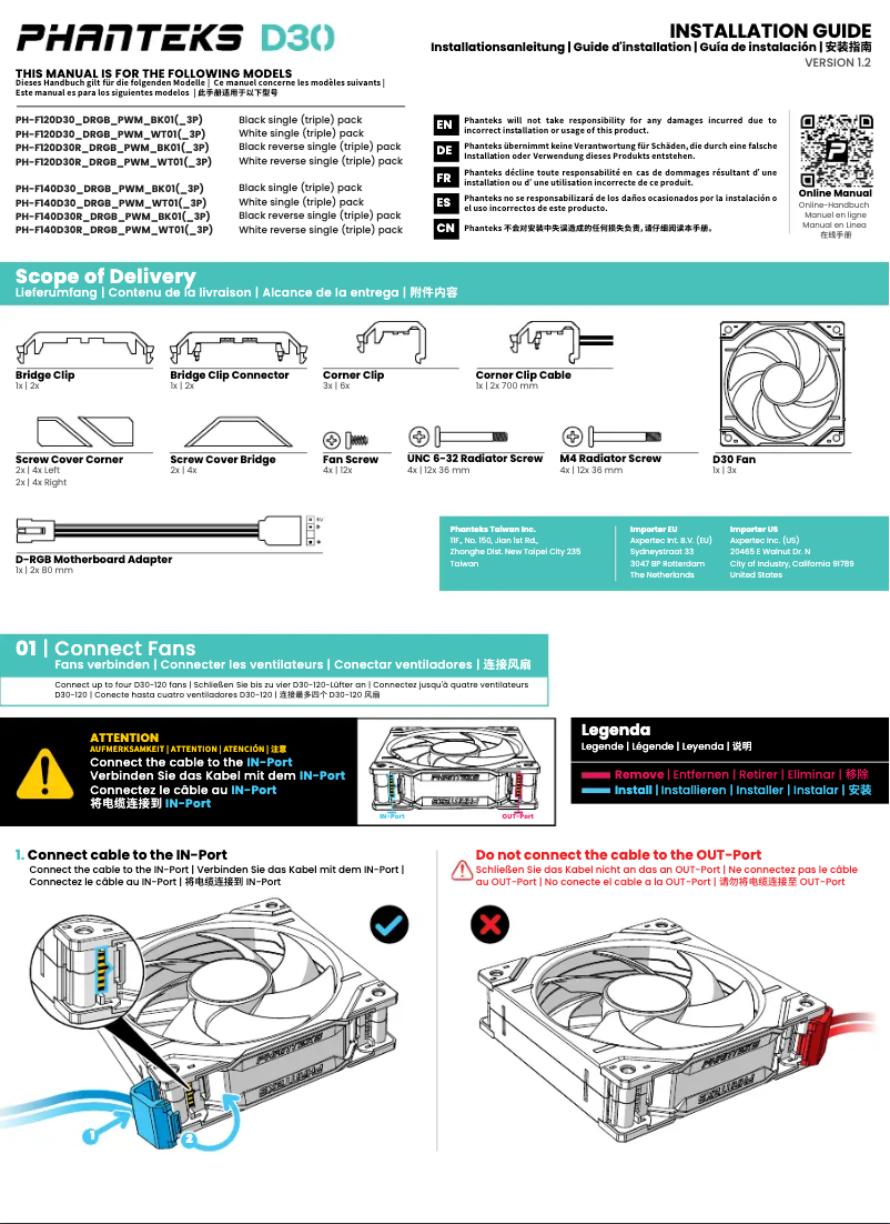 Page n°1 - Manuel utilisateur Phanteks D30-120