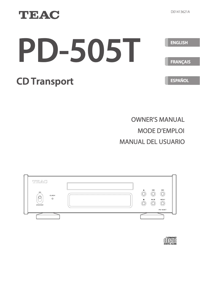 Page 1 de la notice Manuel utilisateur Teac PD-505T