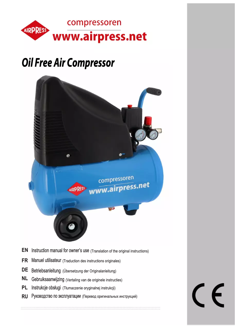 Page 1 de la notice Manuel utilisateur Airpress LMO 50-270