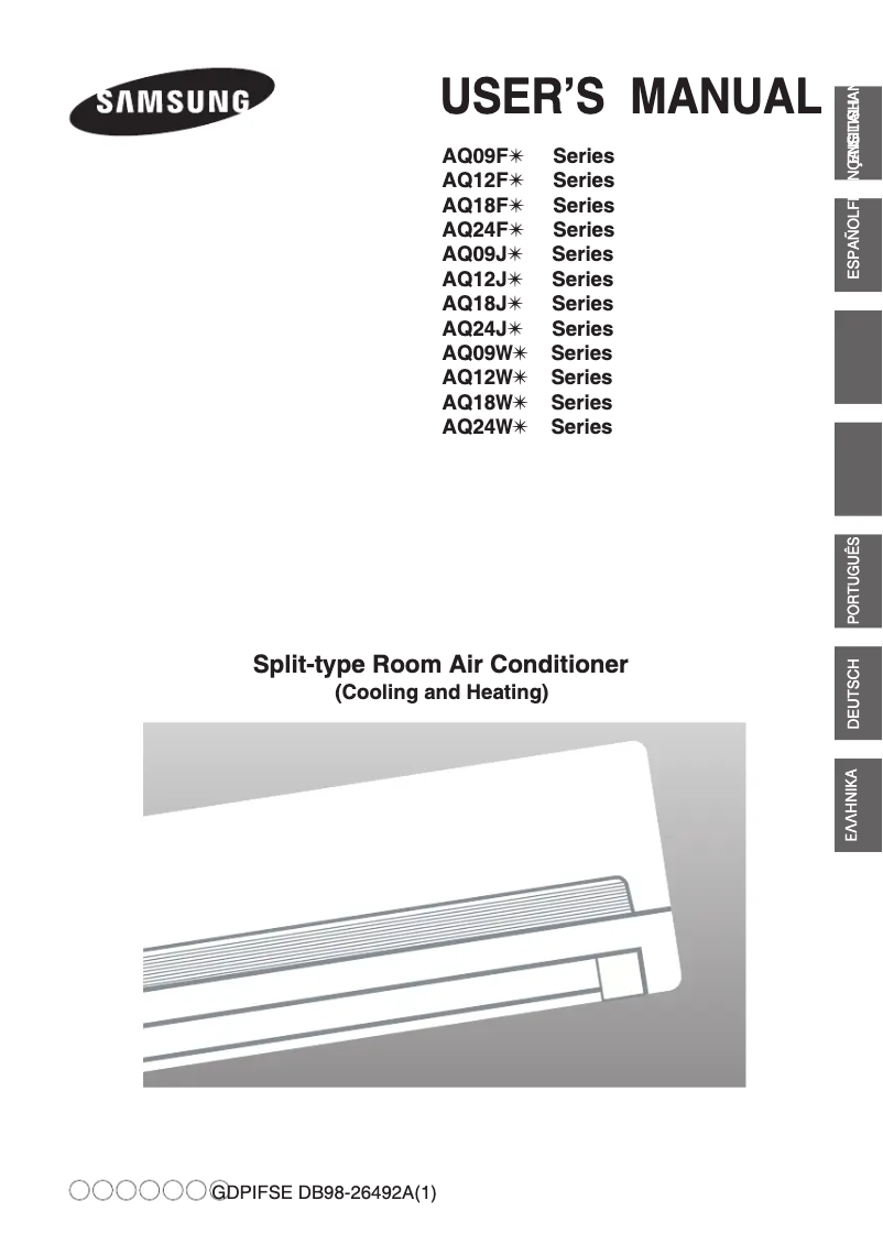 Page 1 de la notice Manuel utilisateur Samsung AQ18FAX