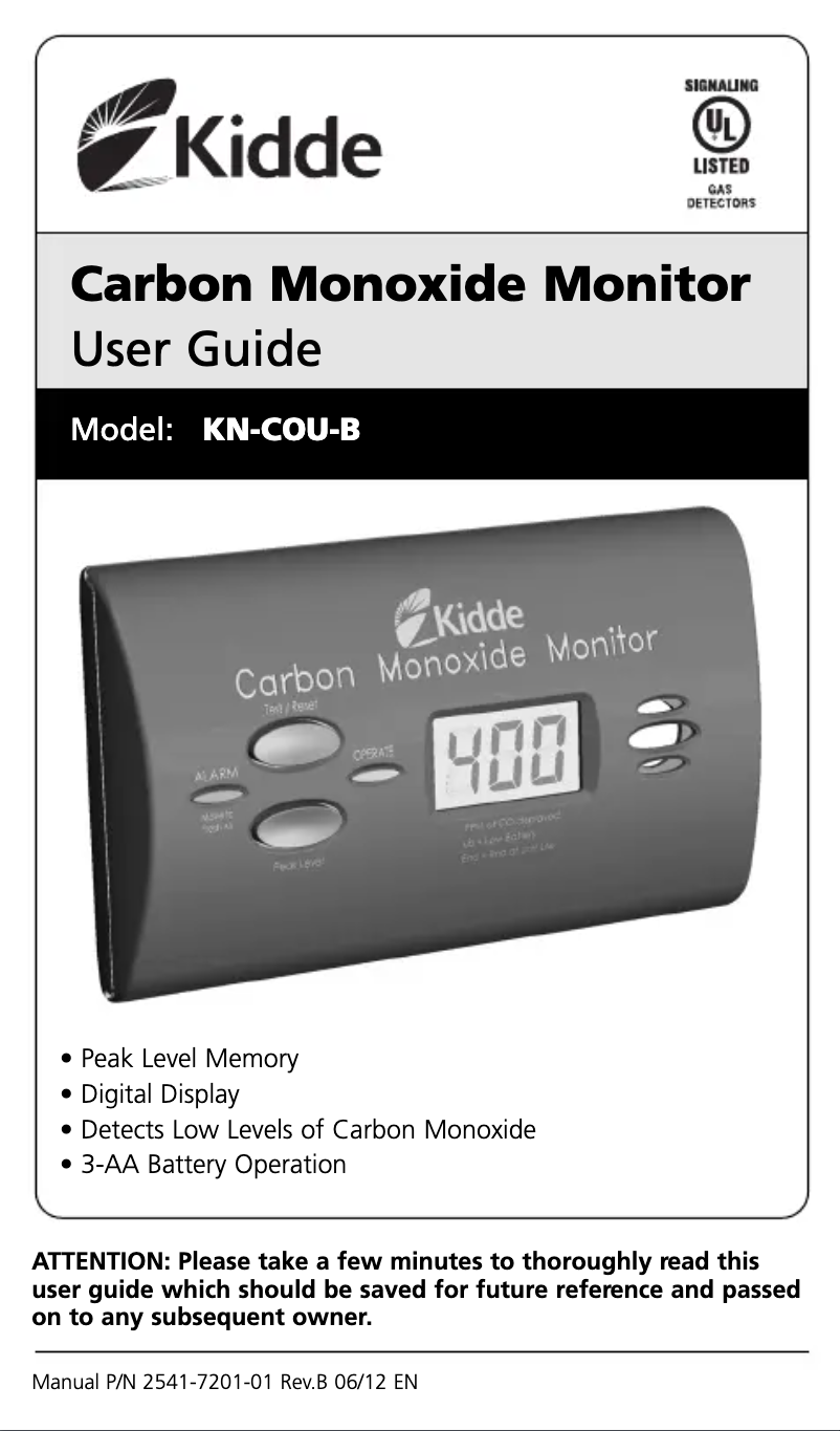 Image de la première page du manuel de l'appareil KN-COU-B