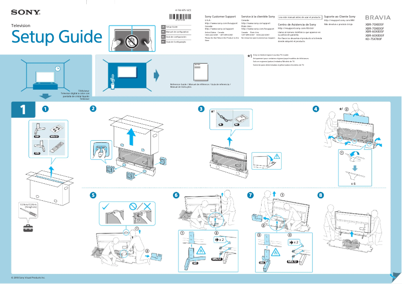 Página 1 del manual Guía de instalación Sony Bravia KD-75X780F