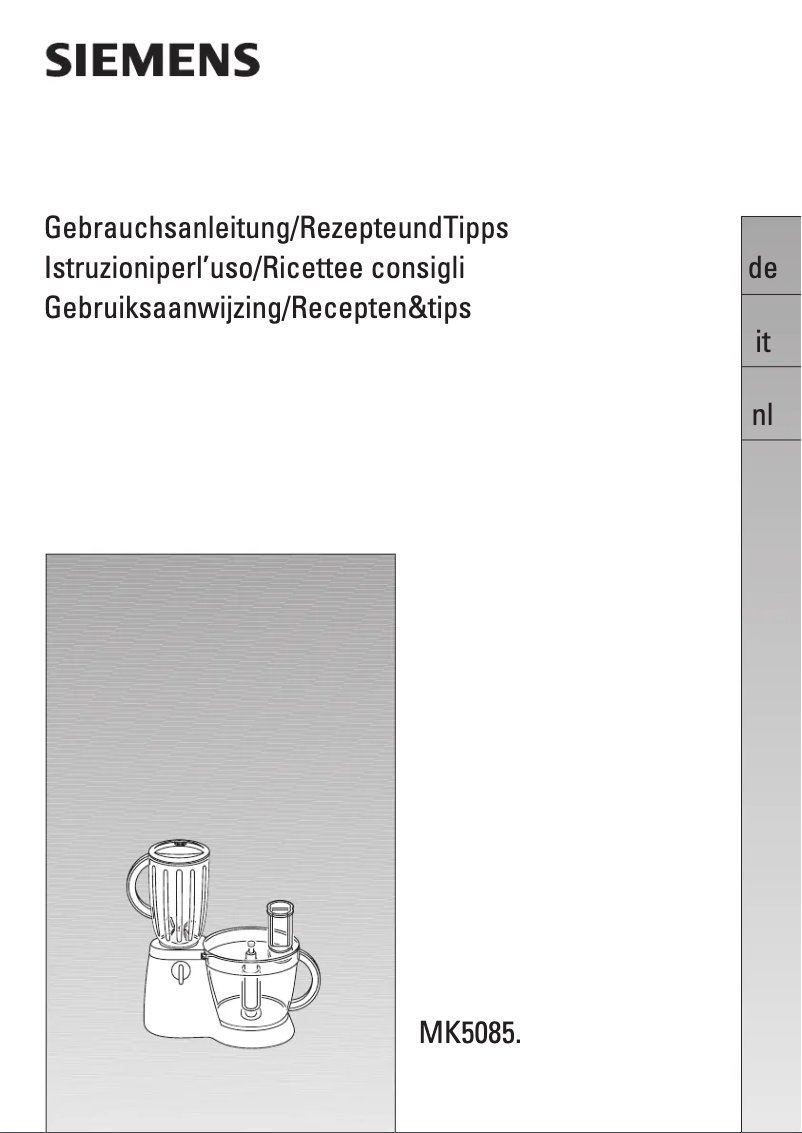 Image de la première page du manuel de l'appareil MK50850