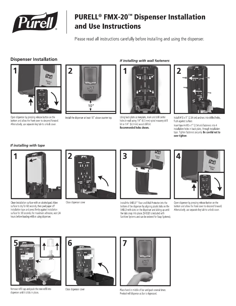 Page n°1 - Manuel utilisateur Purell Healthy Soap FMX-20