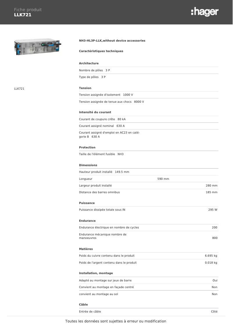 Image de la première page du manuel de l'appareil LLK721