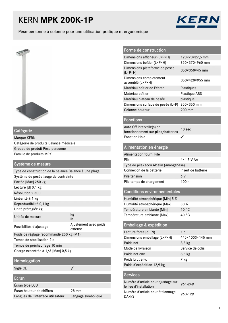 Image de la première page du manuel de l'appareil MPK 200K-1P