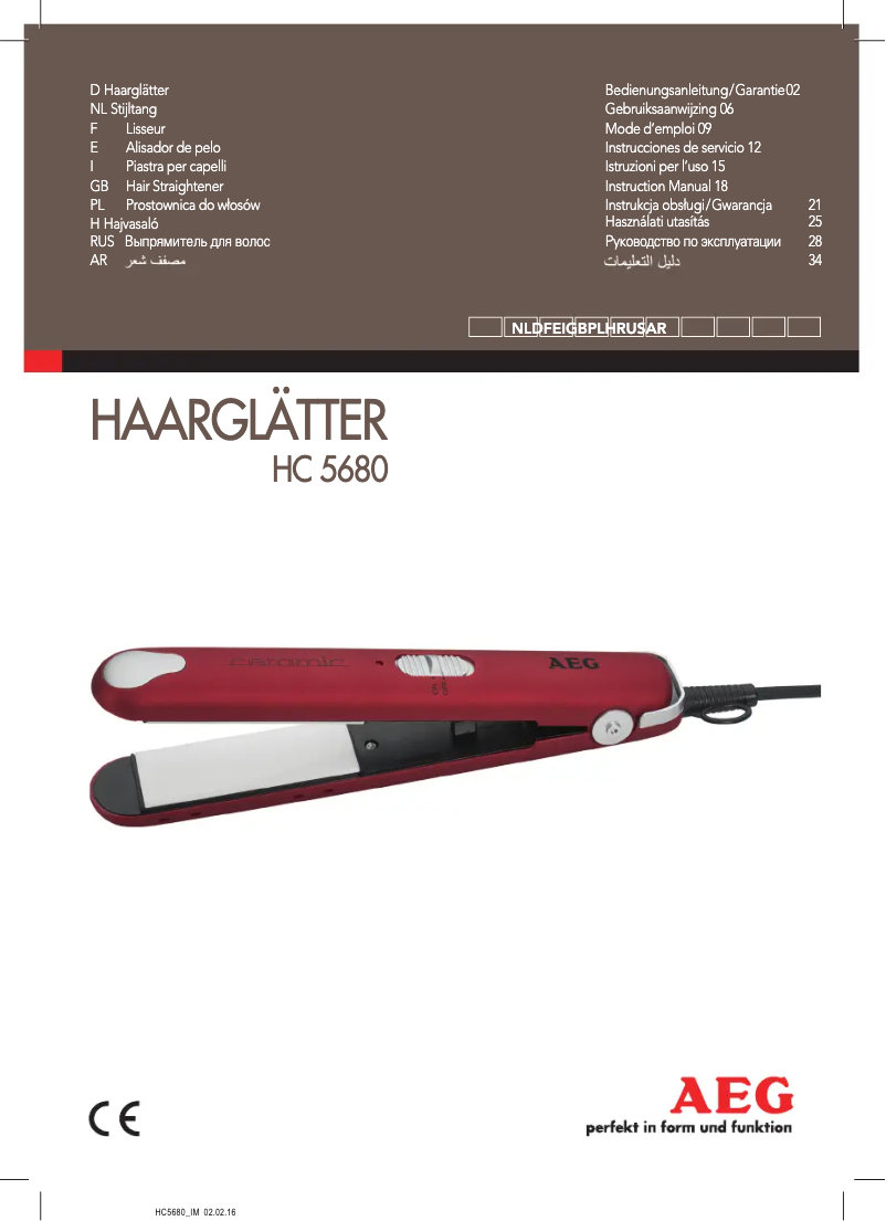 Page 1 de la notice Manuel utilisateur AEG HC 5680