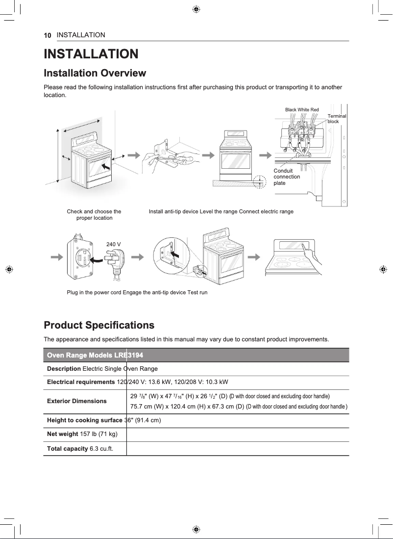 Imagen de la primera página del manual del dispositivo LRE3194ST