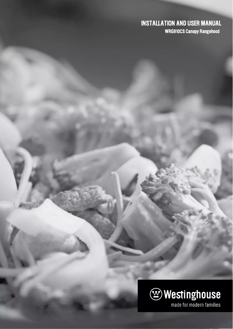 Page n°1 - Manuel utilisateur Westinghouse WRG910CS