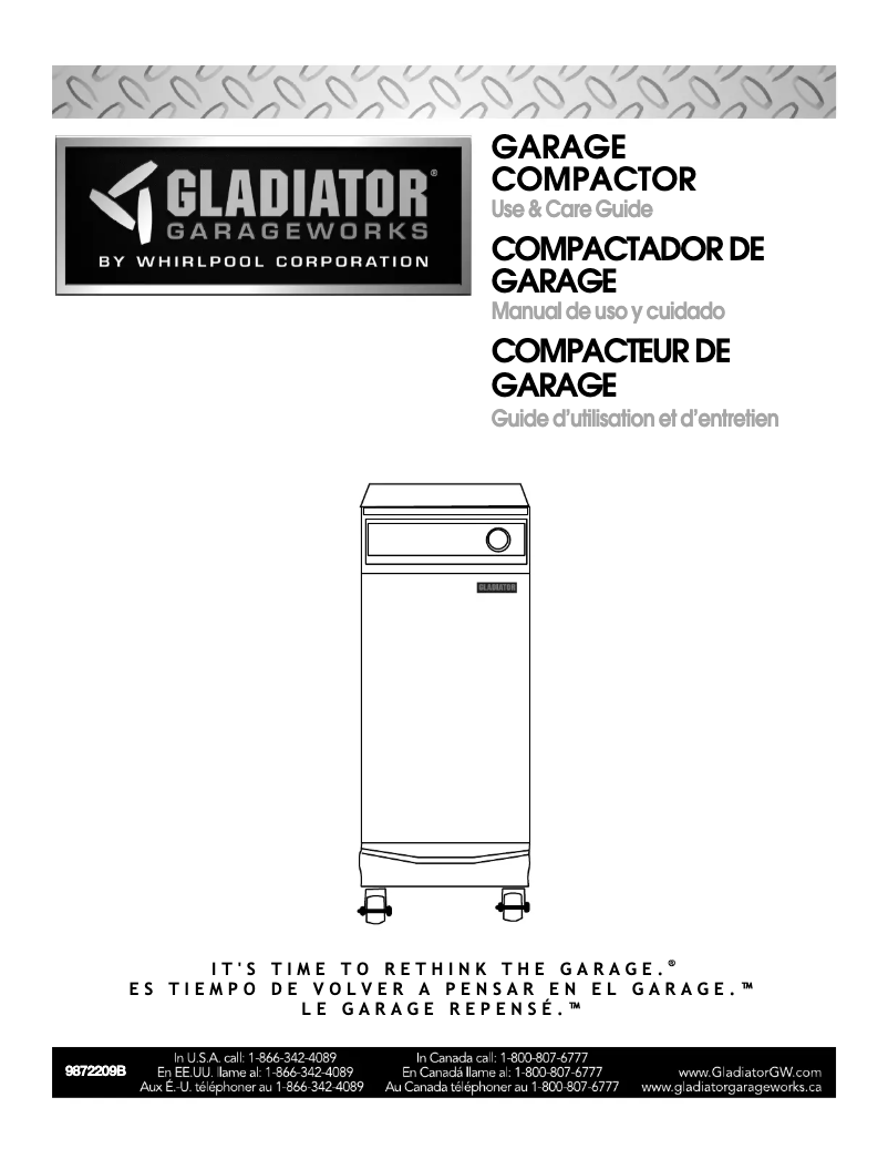 Page n°1 - Manuel d'utilisation et d'entretien Gladiator GACP15XXMG