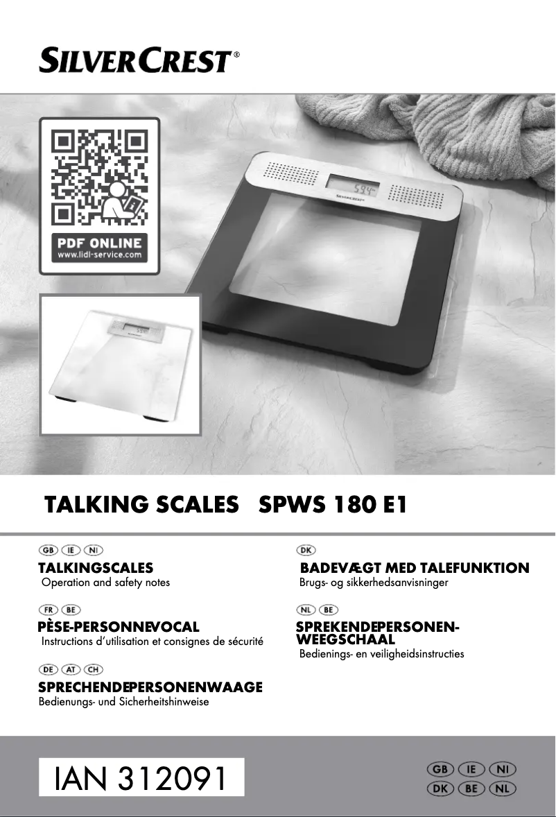 Image de la première page du manuel de l'appareil SPWS 180 E1