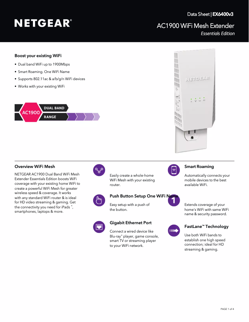 Image de la première page du manuel de l'appareil EX6400v3