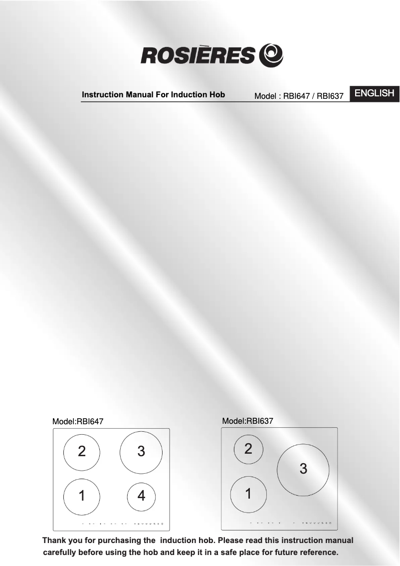 Page 1 de la notice Manuel utilisateur Rosieres RBI 637