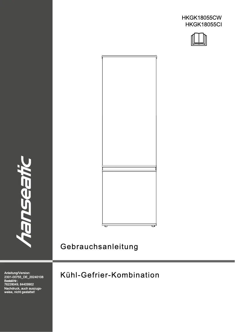 Página 1 del manual Manual de usuario Hanseatic HKGK18055CW