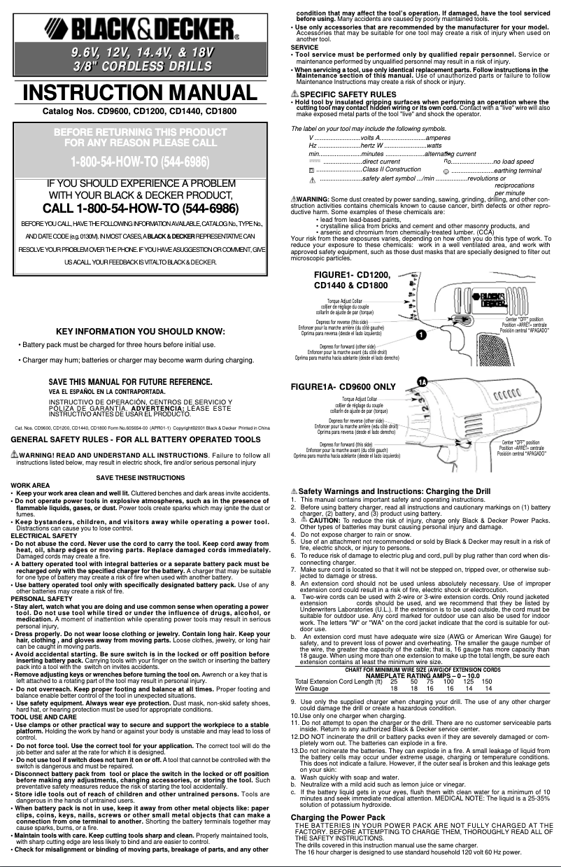 Page n°1 - Manuel utilisateur Black & Decker CD1440