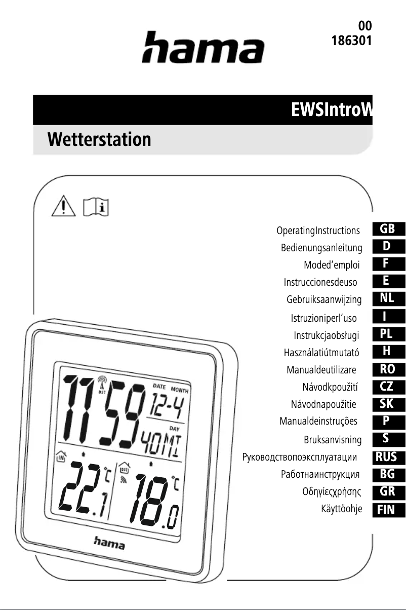 Image de la première page du manuel de l'appareil EWS Intro 186301