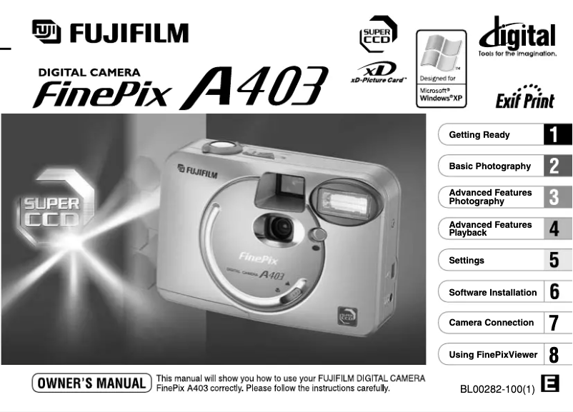 Page 1 de la notice Manuel utilisateur Fujifilm FinePix A403