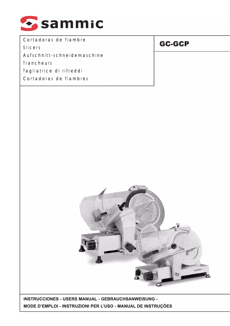 Page n°1 - Manuel utilisateur Sammic GCP-250