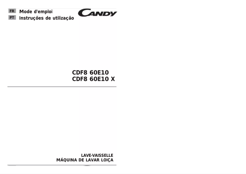 Page 1 de la notice Manuel utilisateur Candy CDF8 60E10-S