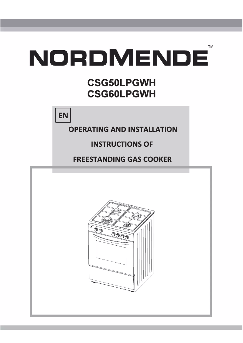 Image de la première page du manuel de l'appareil CSG60LPGW