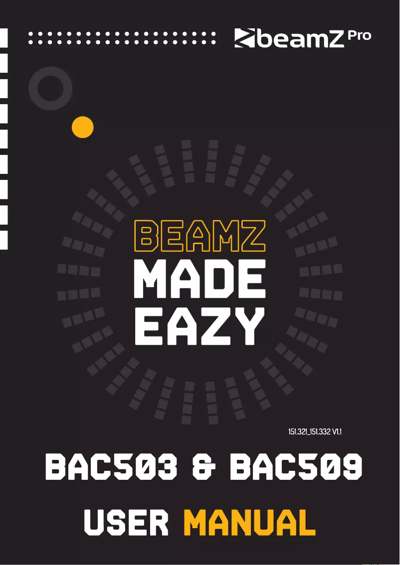 Page n°1 - Manuel utilisateur BeamZ BAC503