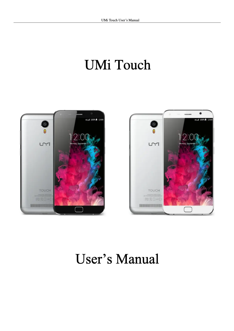 Página 1 del manual Manual de usuario Umidigi Touch