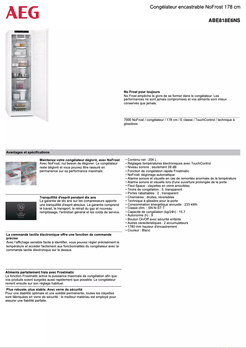 Image de la première page du manuel de l'appareil ABE818E6NS