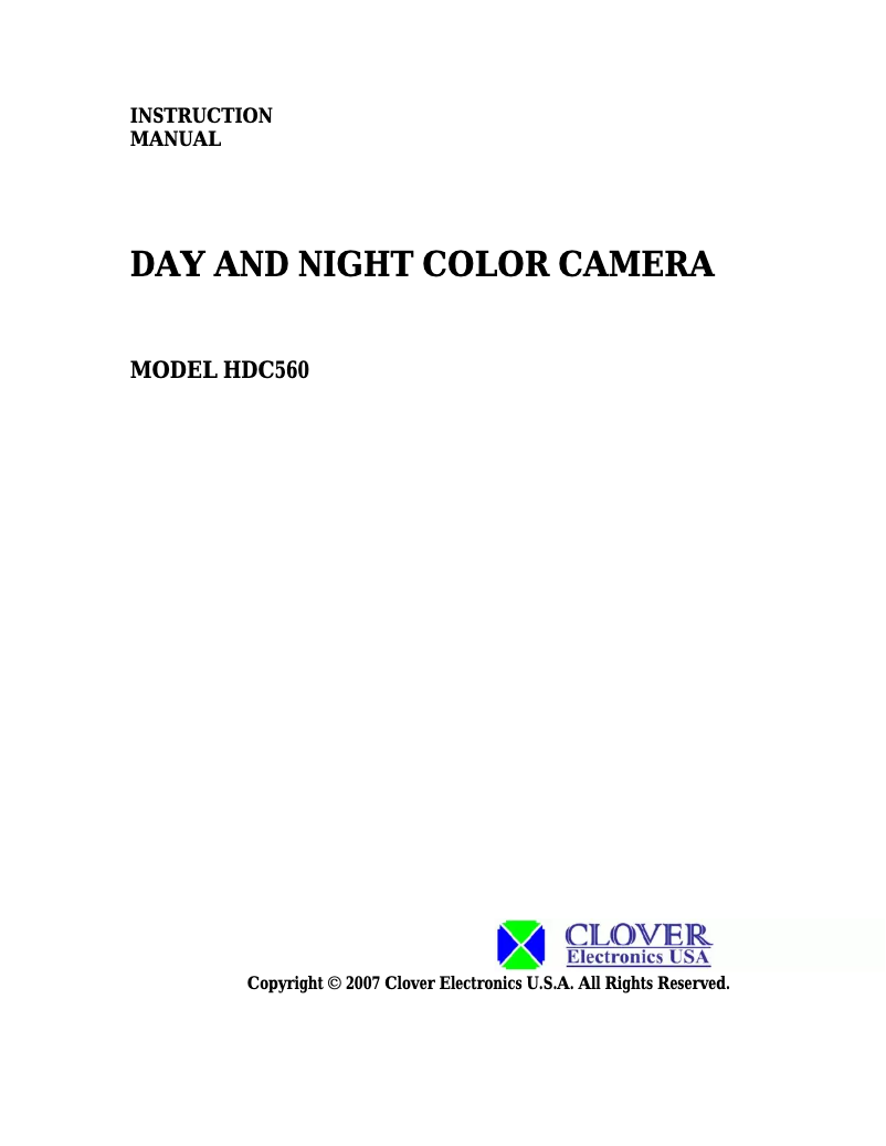 Image de la première page du manuel de l'appareil HDC560