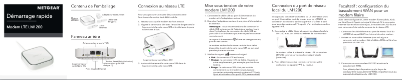 Page 1 de la notice Guide d'installation Netgear LM1200