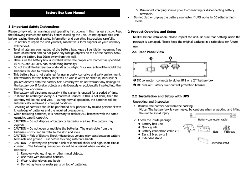 Page n°1 - Manuel utilisateur ATen BP48V18AH
