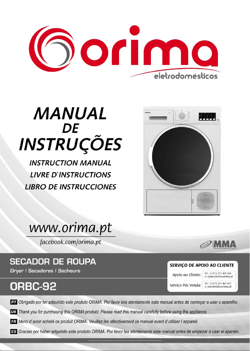 Page 1 de la notice Manuel utilisateur Orima ORBC-92