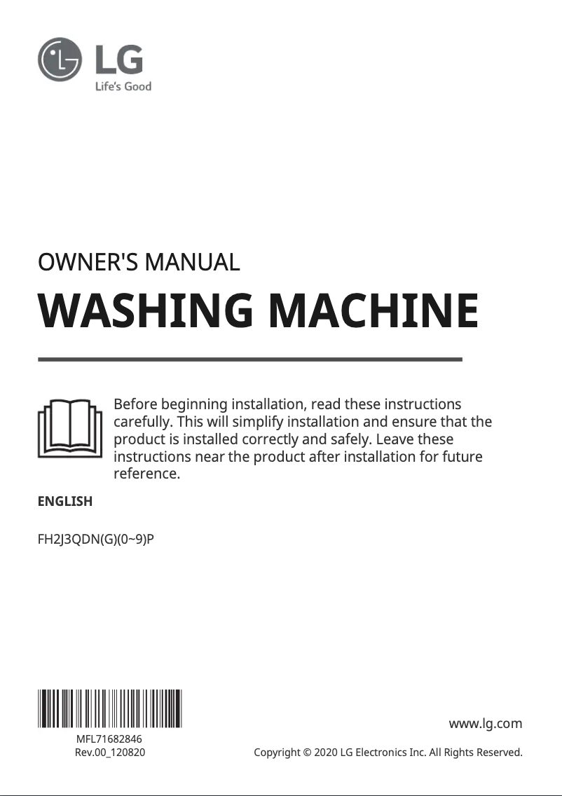 Page 1 de la notice Manuel utilisateur LG FH2J3QDNG5P