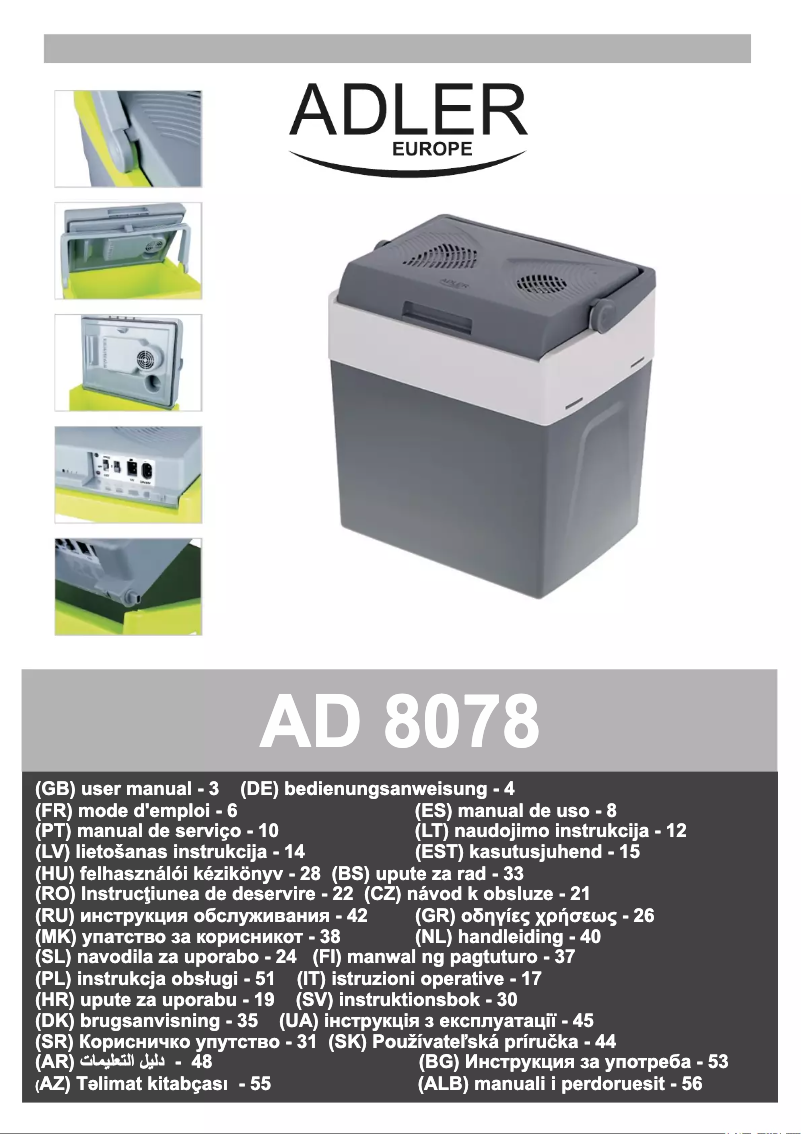 Page 1 de la notice Manuel utilisateur Adler AD 8078