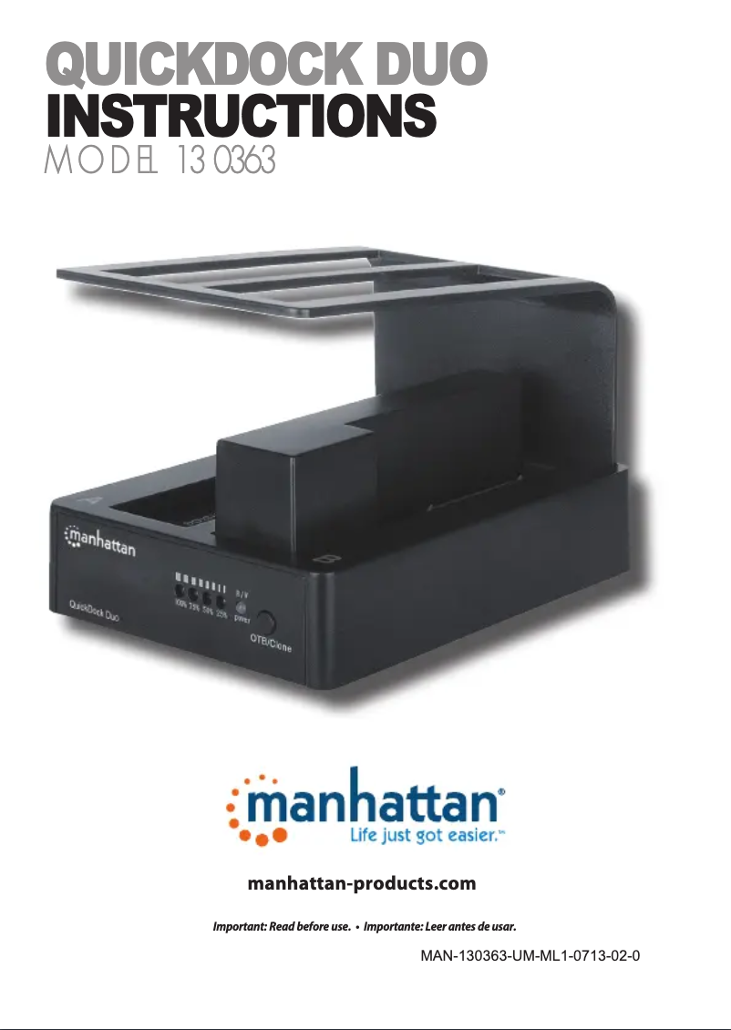 Página 1 del manual Manual de usuario Manhattan QuickDock Duo