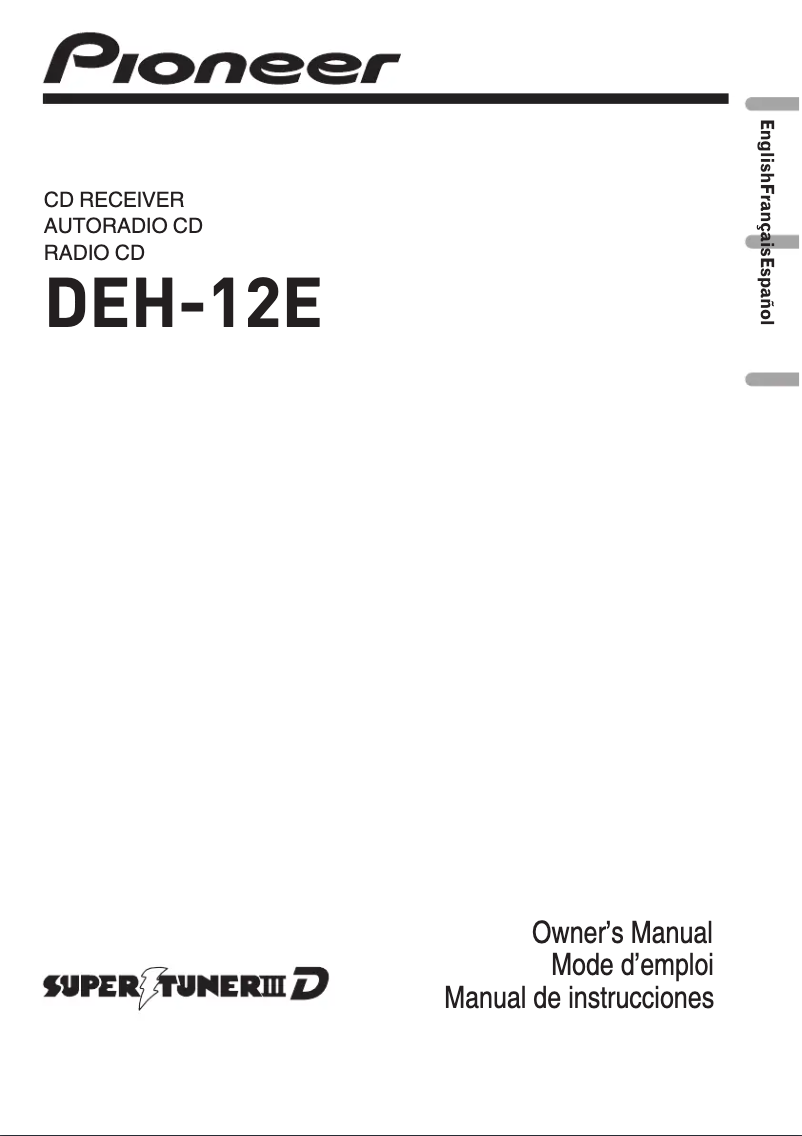 Page n°1 - Manuel utilisateur Pioneer DEH-12E
