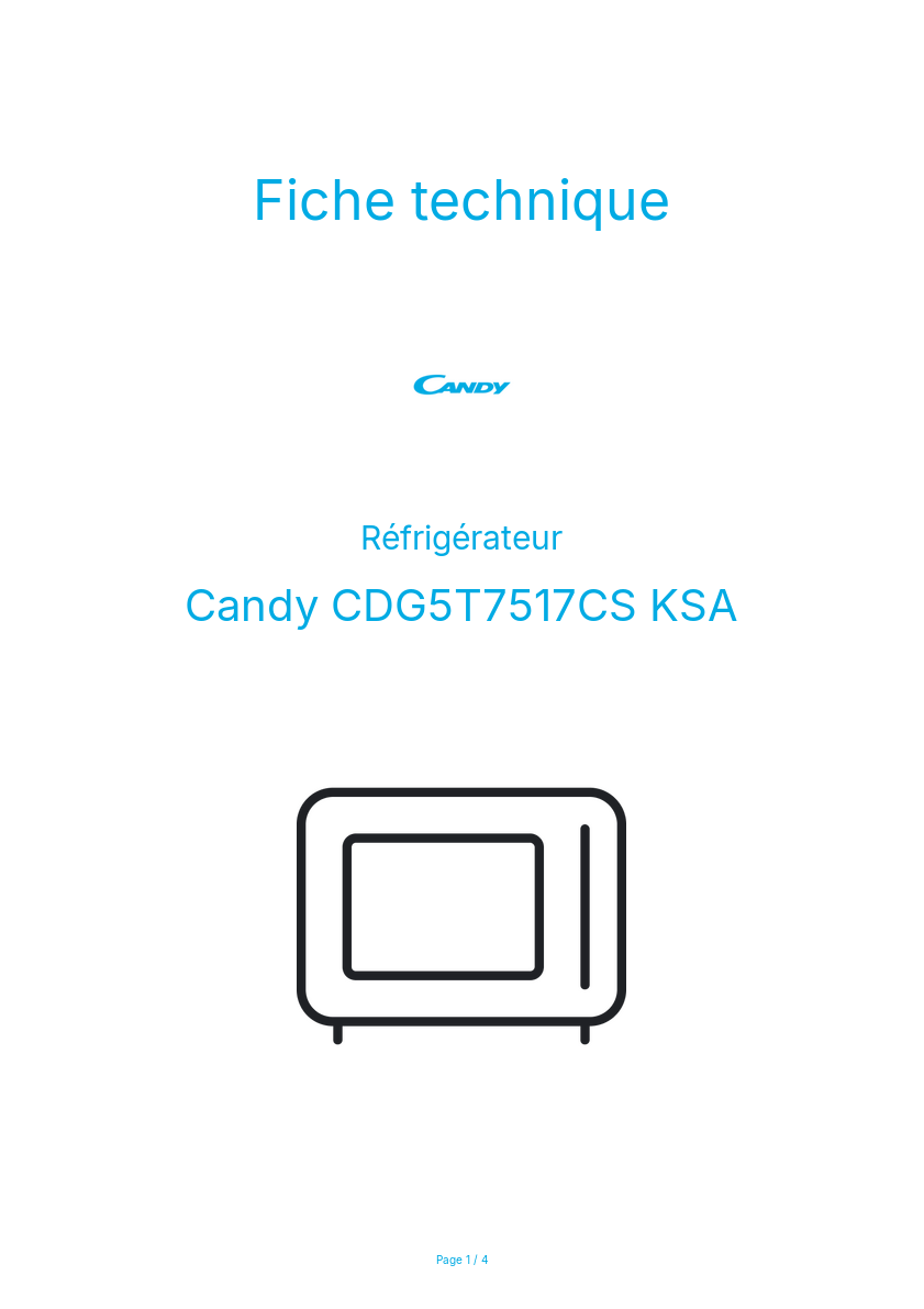 Image de la première page du manuel de l'appareil CDG5T7517CS KSA