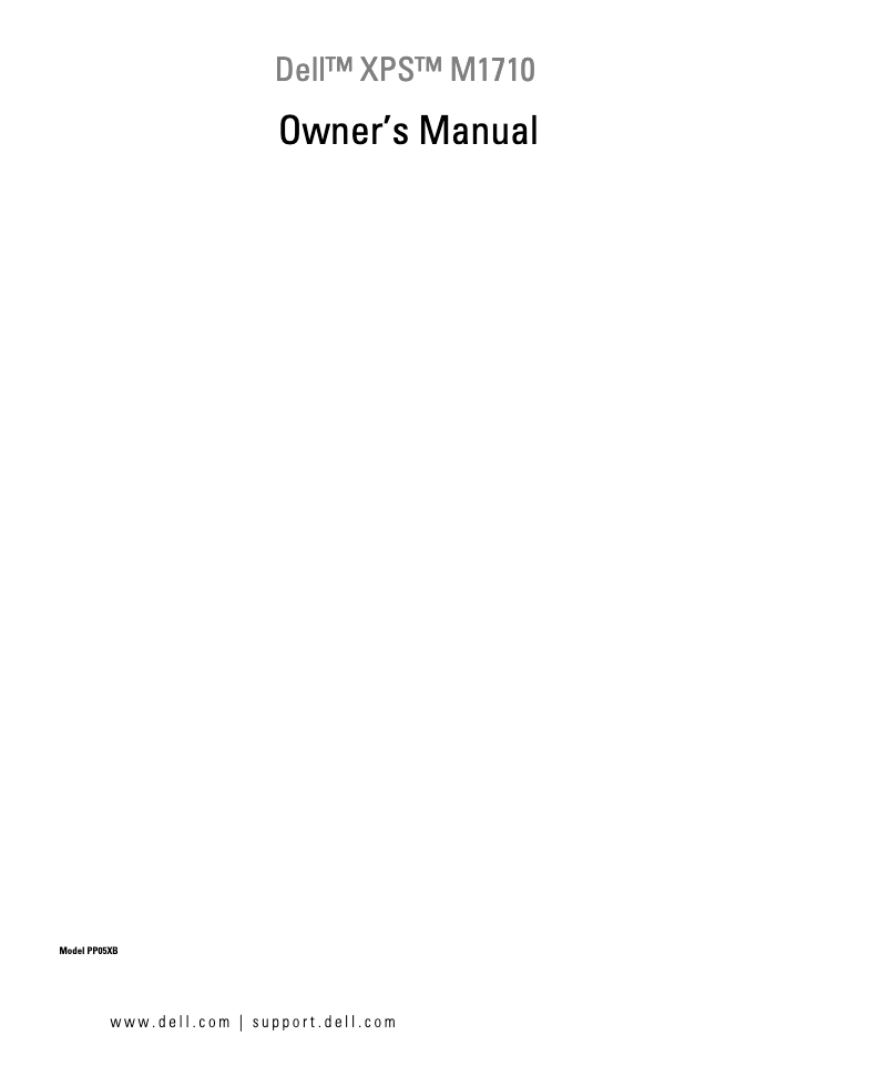 Page 1 de la notice Manuel utilisateur Dell XPS M1710